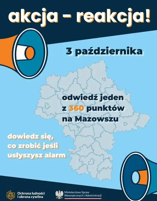 Trening reagowania Akademii Ochrony Ludności i Obrony Cywilnej – punkty na Mazowszu