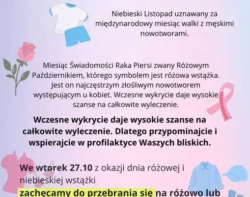 Dzień różowej i niebieskiej wstążki – załóż kolor i zachęć do badań