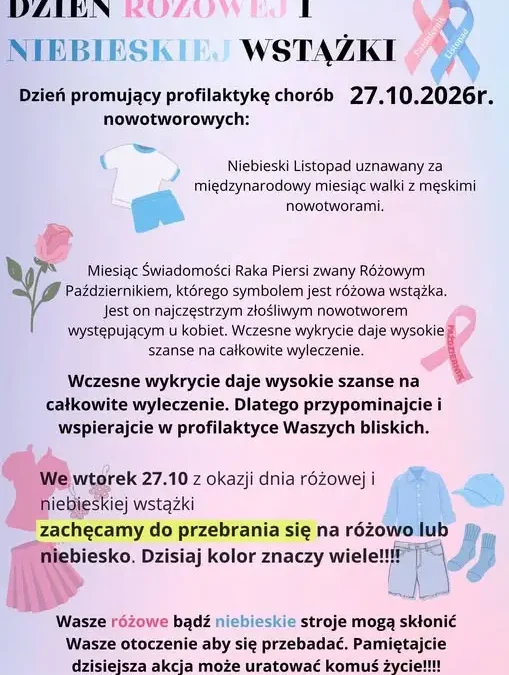 Dzień różowej i niebieskiej wstążki – załóż kolor i zachęć do badań